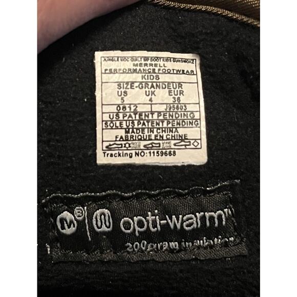 Merrell Jungle Moc Quilted Boots Opti Warm 200 Gram Insulation Kids 5 - Picture 3 of 12
